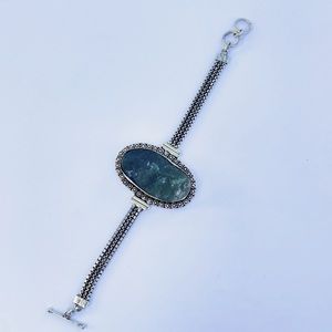 Crystal Bracelet, Sterling Silver and Lapis Lazuli